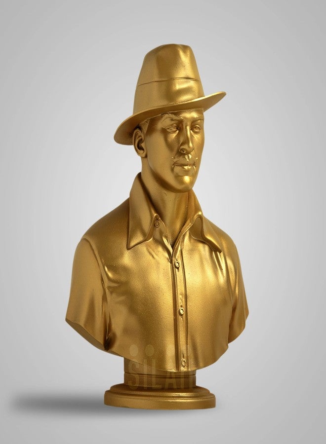 SILAII Bhagat Singh Bust Sculpture (Gold, 5 Inch) - Image 3